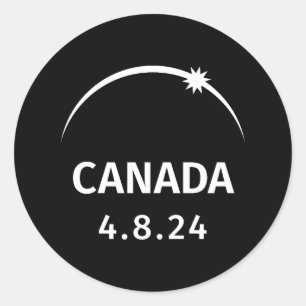 4.8.24 Solar Eclipse Canada Classic Round Sticker