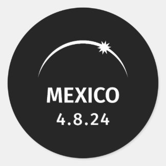 4.8.24 Solar Eclipse Mexico  Classic Round Sticker