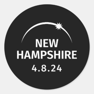 4.8.24 Solar Eclipse New Hampshire Classic Round Sticker