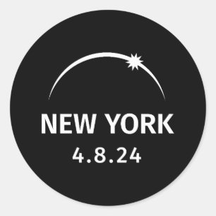 4.8.24 Solar Eclipse New York Classic Round Sticker