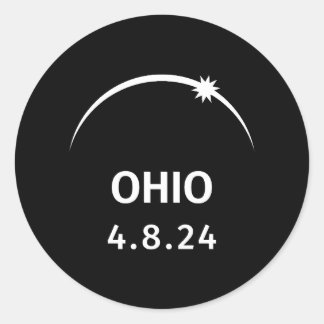 4.8.24 Solar Eclipse Ohio  Classic Round Sticker