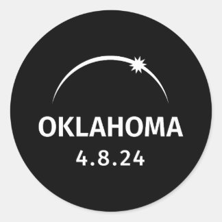 4.8.24 Solar Eclipse Oklahoma  Classic Round Sticker