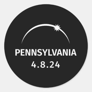 4.8.24 Solar Eclipse Pennsylvania  Classic Round Sticker