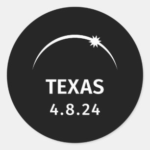 4.8.24 Solar Eclipse Texas Classic Round Sticker