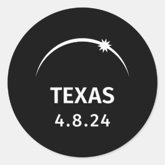 4.8.24 Solar Eclipse Texas Classic Round Sticker