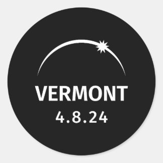 4.8.24 Solar Eclipse Vermont  Classic Round Sticker