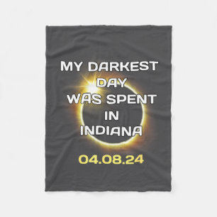 4_8_24 Total Solar Eclipse In Indiana April 8 2024 Fleece Blanket