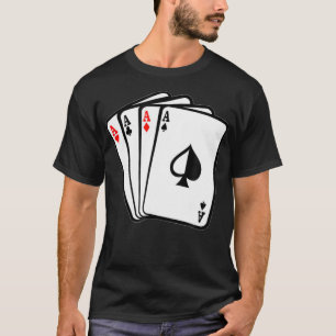 4 ACES  ALL ACES  ACE OF SPADES POKER PLAYER TEE S
