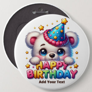 #4 Add Your Text /Happy Birthday 6 Cm Round Badge