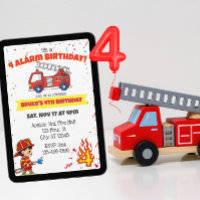 4 Alarm Fire Fighter 4th Birthday