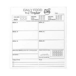 4 and 2 Notepad Food Tracker