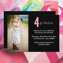 4 and Fabulous Custom Photo Birthday