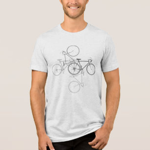 4 Bicycles on white Tri-Blend Shirt