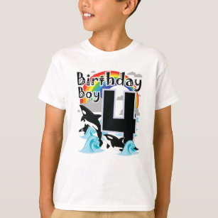 4 Birthday Boy & Killer Whale as Party Costume for T-Shirt