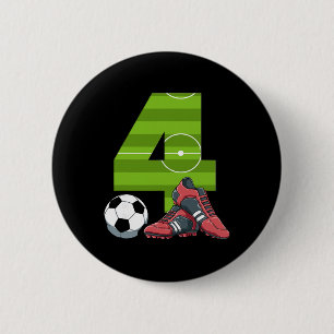 4 Birthday Soccer First Birthday Football Kids  6 Cm Round Badge