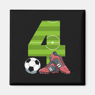 4 Birthday Soccer First Birthday Football Kids Magnet