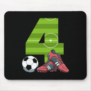 4 Birthday Soccer First Birthday Football Kids Mouse Pad