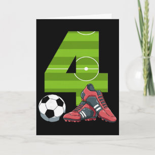 4 Birthday Soccer First Birthday Footll Kids Card