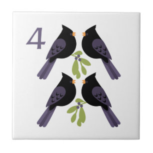 4 Calling Birds Ceramic Tile