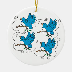 4 Calling Birds Ceramic Tree Decoration