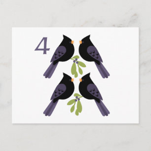 4 Calling Birds Postcard