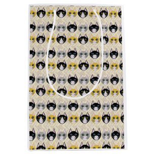 4 Cats, Herringbone Beige Medium Gift Bag