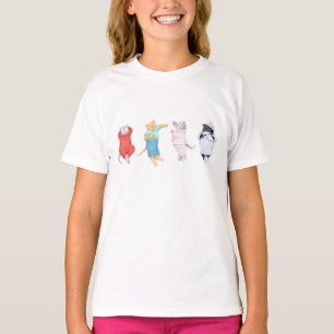 4 CATS IN PAJAMAS Girl's T-Shirt