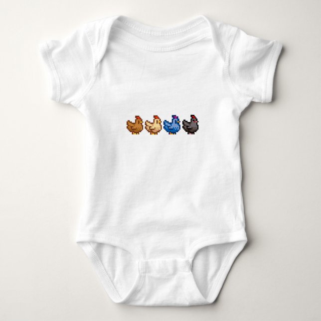 4 Chickens Stardew Valley   Baby Bodysuit (Front)