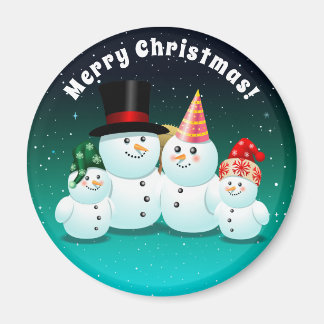 4 Christmas Snowmen Magnet