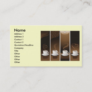 4 Coffee Cups in vector, Name, Address 1, Addre... Business Card