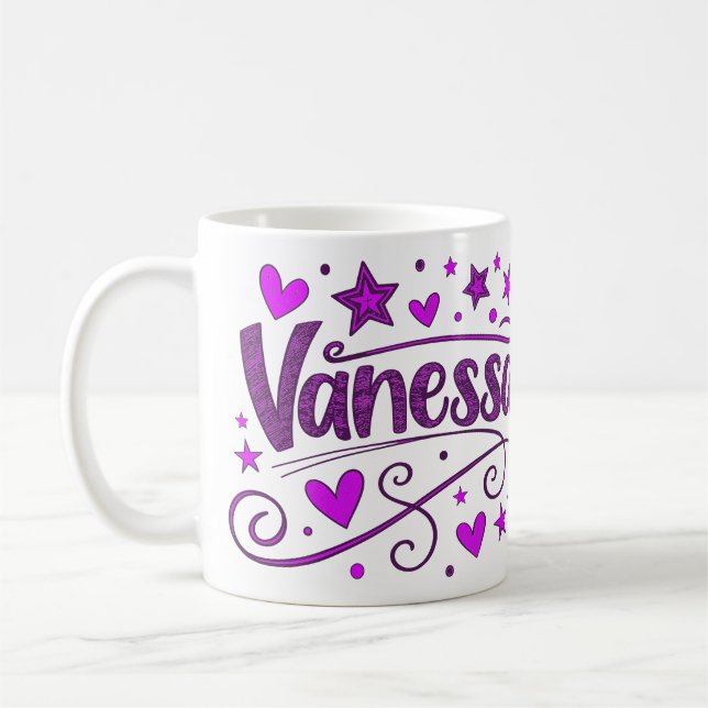 4 Color Vanessa 1 - Doodle Coffee Mug (Left)