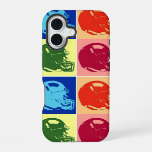 4 Colour Pop Art Football Helmet iPhone 16 Case