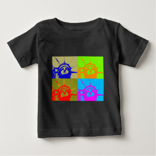 4 Colour Pop Art Lady Liberty Baby T-Shirt