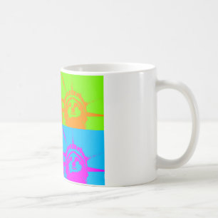 4 Colour Pop Art Lady Liberty Coffee Mug