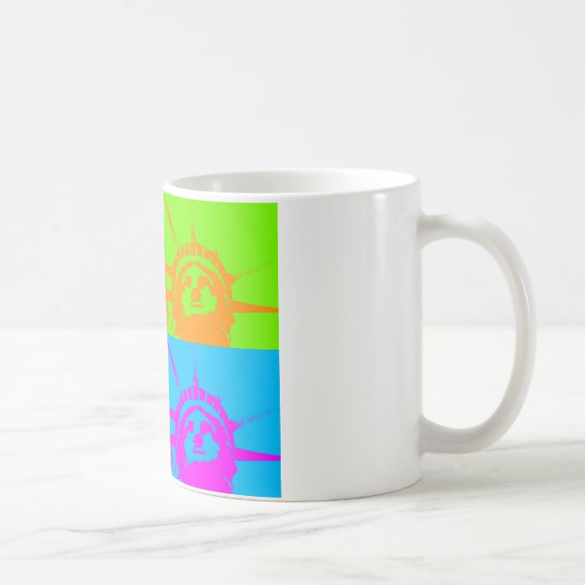 4 Colour Pop Art Lady Liberty Coffee Mug (Right)