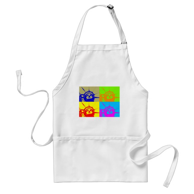 4 Colour Pop Art Lady Liberty Standard Apron (Front)