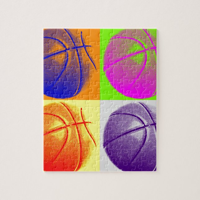 4 Colours Pop Art Basketball Jigsaw Puzzle (Vertical)