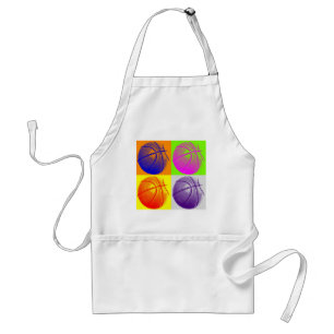 4 Colours Pop Art Basketball Standard Apron