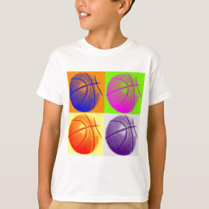 4 Colours Pop Art Basketball T-Shirt
