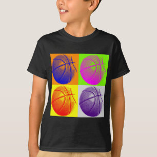 4 Colours Pop Art Basketball T-Shirt