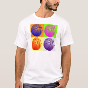 4 Colours Pop Art Basketball T-Shirt