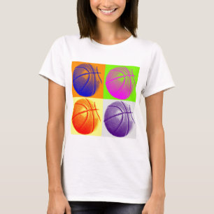 4 Colours Pop Art Basketball T-Shirt