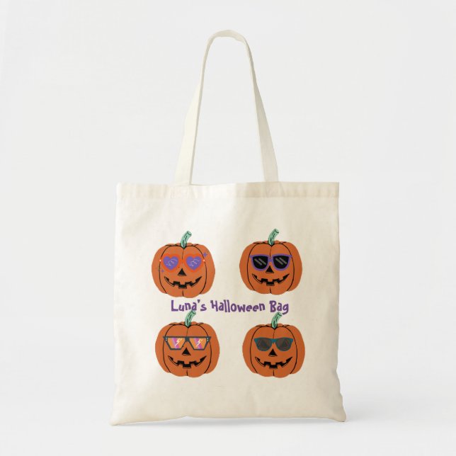4 Cool Pumpkins Halloween Tote Bag (Front)