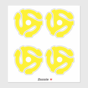 4 COOL Retro Vintage Yellow 45 spacer DJ