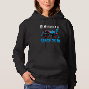 4 Crushing It Since 2018 Monster Truck 4th Birthda Hoodie