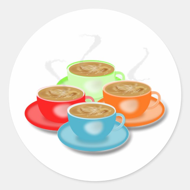 4 Cups of Coffee Stickers (Front)
