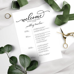 4 Days Wedding Itinerary Chic Black Script