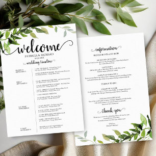 4 Days Wedding Itinerary Elegant Greenery