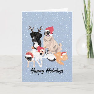 4 Dogs and 2 Cats Holiday Card