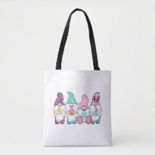 4 Easter Gnomes Pastel Spring Bunny Ears Gingham R Tote Bag